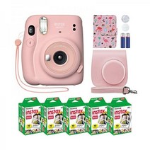 Fujifilm Instax Mini 11 Instant Camera Blush Pink   Custom Case   Fuji Instax Film Value Pack (50 Sh