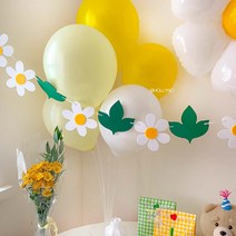홀리노 장식가랜드 데이지 꽃장식 펠트 생일 파티 봄 캠핑파티 소품 어린이집포토존, 장식가랜드(데이지)