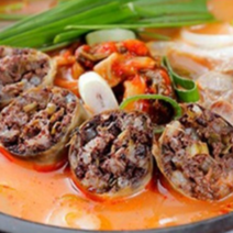 얼큰 순대국 토종 순대국 넉넉한 용량 국산 진한 고기국물, 얼큰 순대국+얼큰 다대기