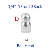 고압세척노즐 하수구청소노즐 높은 준설 노즐 플러싱 청소 하수도 흔들림 회전 파이프 스테인레스 스틸 압, 4D