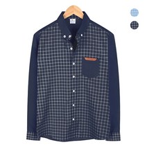 윈도우페인 체크 데님 네이비 셔츠_NWM003_Navy