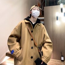 남자 반코트 코트 하프 겨울 모직 봄 털