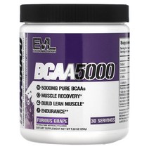 EVLution 뉴트리션 BCAA5000 퓨리어스 그레이프 258g(9.10oz) 헬스보충제 아미노산 근육회복