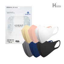 효성 여성용 귀편한 새부리형 컬러 마스크 (특대형/대형/중형/소형) 30매/60매, 중형, 60매, 네이비