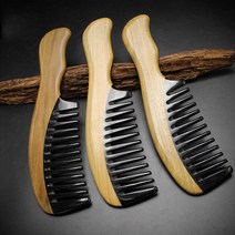 오토데코 천연 나무 원목 녹단목 헤어 머리빗 물소뿔 우각빗 Combs, 1개, 녹단목 물소뿔 머리빗(3호)