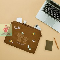 15 노트북 파우치 방수캔버스 부클 컬리푸들, 상세페이지 참조
