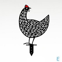 정원 조형물 테라스 인테리어 조각상 원예 장식품 치킨 야드 아트 뒤뜰 말뚝 장식 잔디, E