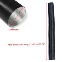 25/42/60/76/90mm 공기 흡입구 배출 스트레치 골판지 호스 파이프 유연한 연소 Webasto Eberspacher Auto Heater, 200cmx7.6cm(LxID)_5