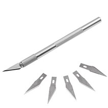 비 - 슬립 금속 메스 도구 키트 커터 조각 공예 칼 + 5PCS 블레이드 휴대 전화 PCB의 DIY의 수리 핸드 툴, 보여진 바와 같이, 하나