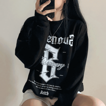 작은방 WTB 비스커버리 커플 공용 오버핏 라운드넥 맨투맨 4컬러