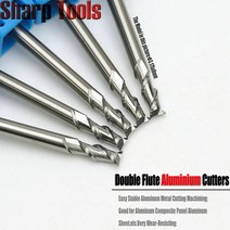 3.175x6mm 알루미늄 CNC 공구 솔리드 카바이드 엔드 밀 세트 밀링 홈 가공용 2 플루트 커터 라우터 비트, 한개옵션0