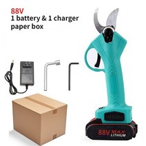 전동전지가위 독일전동 충전기 원예기구 조경가위 88v 48v 21v 무선 pruner, 초록, 88v 1 배터리