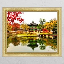 꾸밈 im591-가을이찾아온경복궁창문그림액자 시트지, A타입-내부창문형