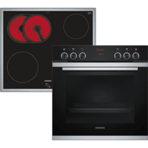 Siemens iQ300 유리 세라믹 호브 조합 전기 오븐 내장 EQ211KA00, 풀 확장 레일이 있는 번들