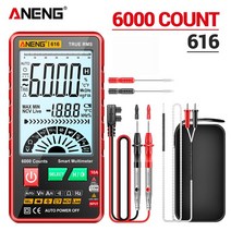 ANENG 616 테스터기 전압측정기미터 커피저울 multimeter 스크린 백라이트 지능형 6000 카운트 미니 휴대용, 03 616 Red
