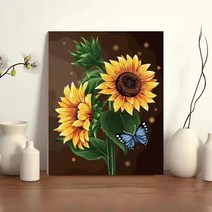 신형 해바라기 피포페인팅 DIY 유화그리기 세트, 60x75cm