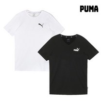 푸마 반팔티셔츠 로고 남성 블랙/화이트 2종 택1
