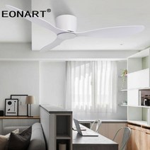 에어블로우 우드 천장 실링팬 LED 52 인치 낮은 바닥 led dc 팬 램프 원격 팬, 램프 없는 흰색, 42인치, 100-130v
