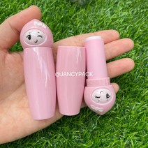 화장품 케이스 핑크 컬러 귀여운 립스틱 케이트 만화 빈 립밤 수제, 1.10PCS - pink - 플라스틱