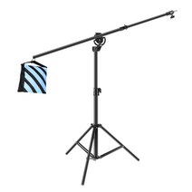 NEEWER 2-in-1 사진 라이트 스탠드 알루미늄 합금 297cm 내하중 삼각대 스탠드 115.5cm 붐 암 빈 샌드백 포함
