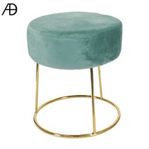앨리스 골드 스툴 화장대 보조 간이 둥근 의자 인테리어 벨벳 체어, 민트