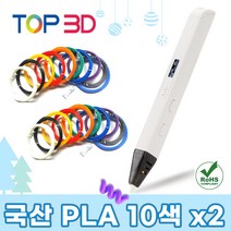 TOP3D 고온 고급형 RP800A 유튜브 3D펜 세트, (고급형+국산 PLA 5m10색x2)