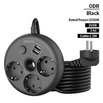 캠핑 용 릴선 전기선 리드선 연장선 케이블릴 오토릴선 소켓타워 ntonpower 10, 나는 플러그, 3ac 3usb 유럽 블랙