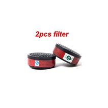6200D 호흡기 가스 마스크 실리카 젤 화학 공업 보호 마스크 스프레이 페인트 살충제 활성탄 필터, 2pcs filter