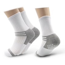 윌리엄리 남자 넌슬립 스포츠 하프삭스 축구양말 운동양말 3족 묶음, 화이트+그레이