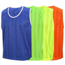 오레인 풋살 축구 줄무늬 팀조끼 성인용 연습복 스포츠 팀복 행사용 반티 농구, 형광옐로우