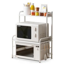 ZOZOFO 새로운 업그레이드 다용도 수납 전자레인지 선반 주방수납장, 멜란지화이트(업그레이드3단타입)