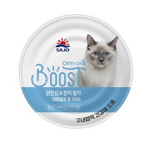 사조 옵티원 부스터 캣 캔 닭안심과 참치첨가160g 24개 고양이간식, 160g