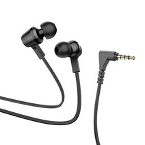 Hoco 3.5mm 이어폰 다채로운베이스 스테레오 유선 헤드폰 Xiaomi 삼성 편안한 착용 음악, [01] Black, 01 Black