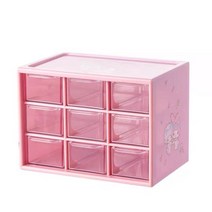 미니 MINISO 스퀘어 수납 박스 산리오 프리 콤비 도미토리 테이블 쥬얼리 잡화 서랍 보관함, 나인 그리드 멜로디