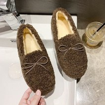 여성 겨울 털신발 운동화 대학생 캐주얼 슈즈 플랫 단화 로퍼 뽀글이 슬립온