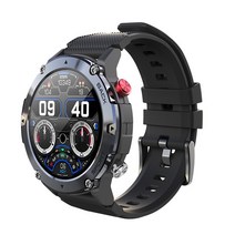 스마트 워치 시계 블루투스 전화 심장 박동 혈압 산소 농도 스포츠 Smartwatch pk T Rex Pro 2, 01 Black