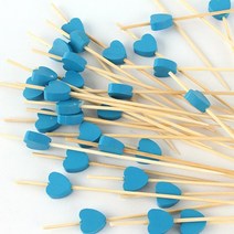 대나무 컬러 과일꽂이 꼬지100P l 햄버거 샌드위치, 10. 블루하트, 1봉지약100P