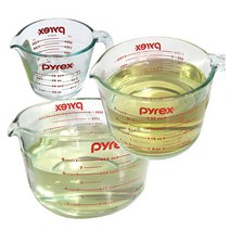 파이렉스 내열유리 계량컵 손잡이 비커 이유식 눈금컵 오븐용기 용량선택, 25OmI