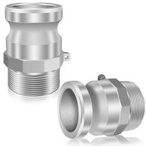 Boltigen 타입 F 캠 그루브 호스 피팅 2.5cm(1인치) 알루미늄 커플링 글로벌 퀵 커플러 수 Camlok to NPT 나사 산업용 흡입/배출 호스용, 1 Inch