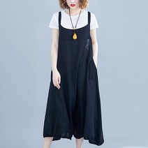 kirahosi 키라호시 초빅사이즈 여성 의류 230 진 서스펜더 드레스 여름 착용 통통한 서양식 느슨한 드레스 220 빅사이즈 어 DH8852514191
