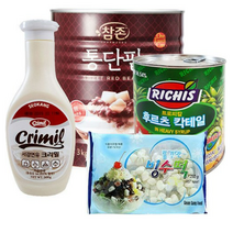 팥빙수 재료 대용량C 세트 빙수팥/후루츠/빙수떡/연유, 2세트