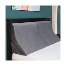 Vekkia 헤드보드 침대 웨지 베개 세트 폼 바디 포지셔너를 위한 조절 가능한 볼스터 등 지지대를 탈착식 커버가 있는 독서 받침대 장식용 쿠션 TV 시청 그레이 퀸 사이즈, 회색._Queen