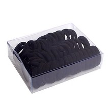 강력한 두꺼운헤어끈 헤어고무줄 고무밴드 검정머리끈 40P 세트