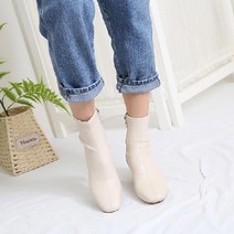 아크라 라미 여성 가을 겨울 스판 발편한 앵클 부츠 5cm