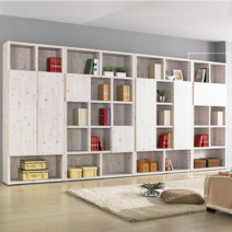 블랑누보 서재 맞춤 책장 수납형 TV 다이 시스템 거실장 세트 1200, 3자책장_워시