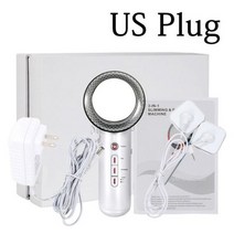 3 in 1 EMS 바디 지방분해 슬리밍 마사지 장치 얼굴 초음파 캐비테이션 체중 감소 지방 버너 갈바닉 적외선 치료, US Plug with box