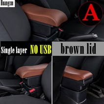 피아트 500 팔걸이 상자 인테리어 특별 부품 센터 자동차 스토리지 박스 USB, 12 A6 brown No USB