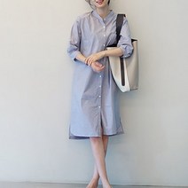 POMTOR 봄가을 셔츠 원피스 여중 롱