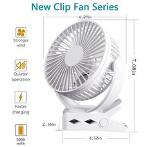 휴대용 캠핑 충전가능 에어 서큘레이터 배터리 작동팬 usd 충전 가능 텐트 안 휴대 10000mAh 8 인치, [01] 5000mAh-5 Inch