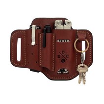 1791 EDC 멀티툴 홀스터 가죽 멀티툴 칼집 벨트용 EDC 파우치 멀티툴 칼 열쇠 및 소형 손전등에 적합 - 풀 사이즈 레더맨 거버 SOG 멀티툴과 호환 브라운, Chestnut